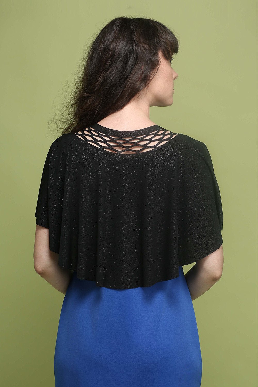 Top for the event - a sparkling black top for the evening with a chain trim