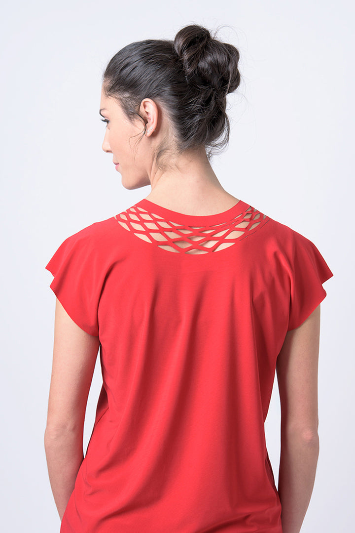 Short sleeve chain shirt - Theta shirt - Red shirt