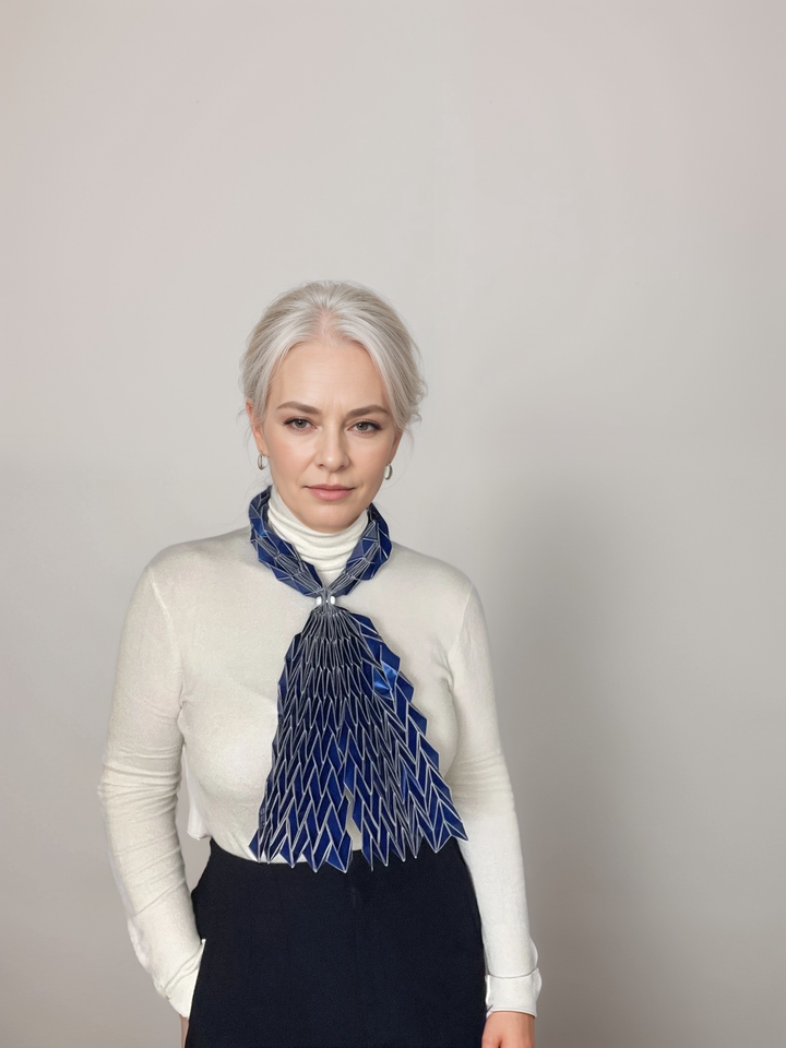 Long White Origami Scarf