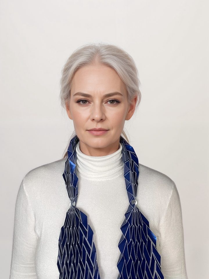 Long White Origami Scarf