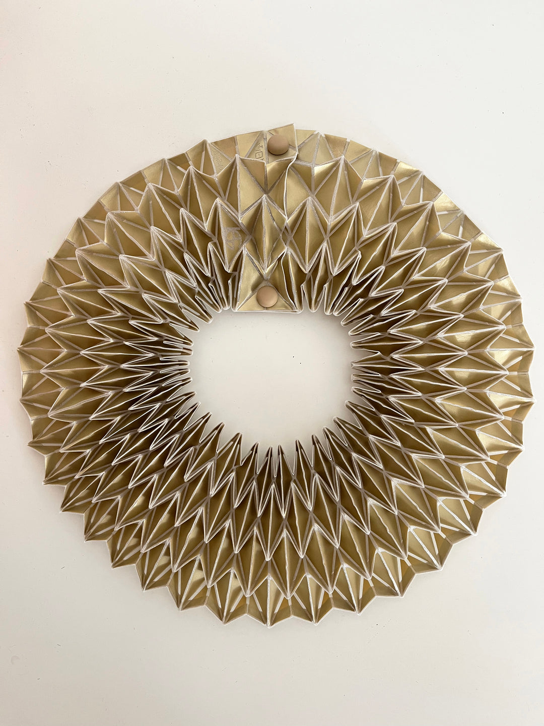 Gold Origami Handcrafted Statement Textile Necklace