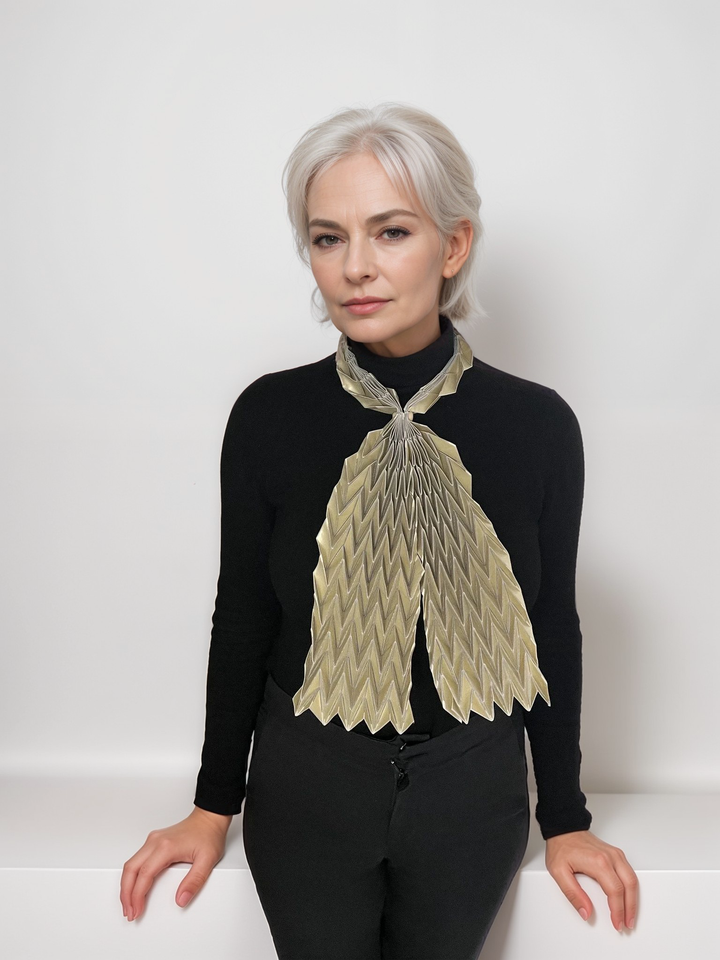 Long Gold Origami Scarf