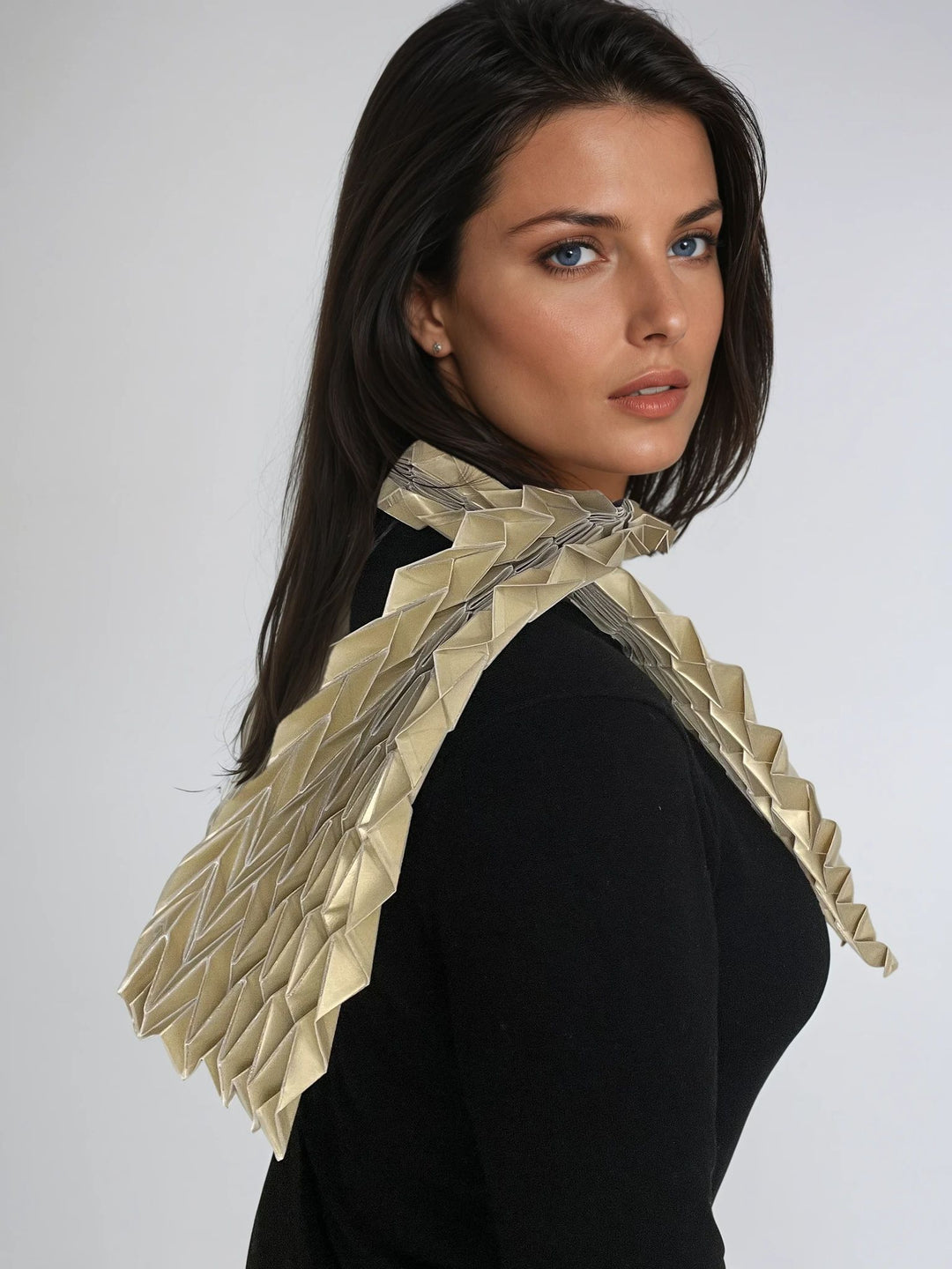 Long Gold Origami Scarf