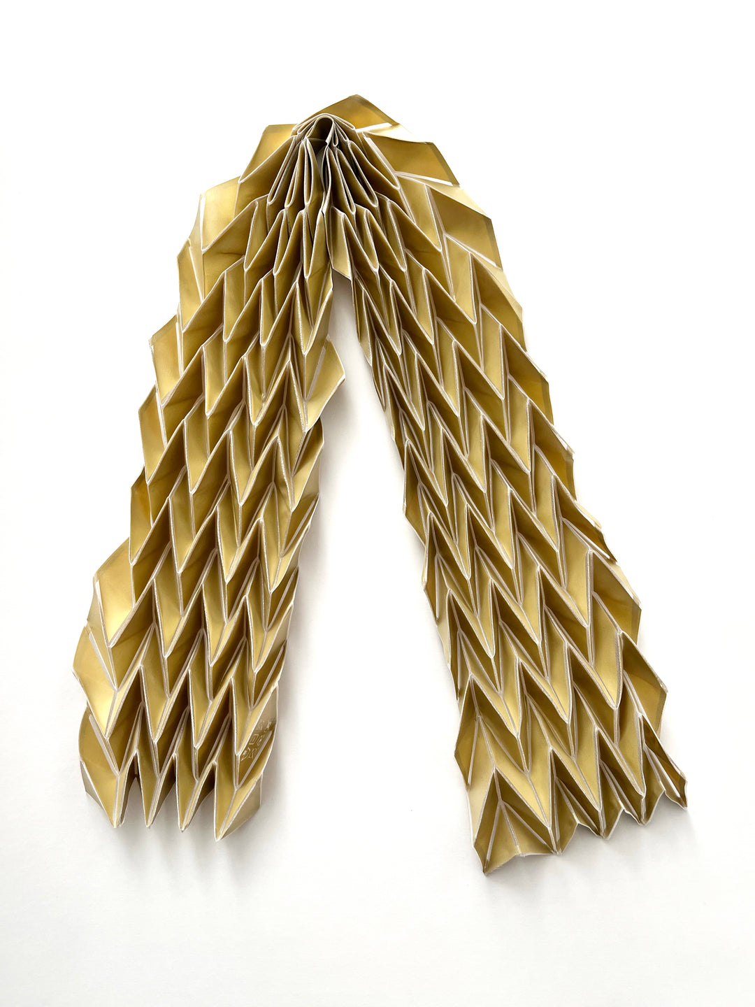 Long Gold Origami Scarf