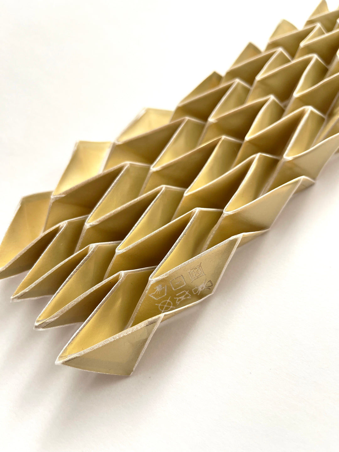 Long Gold Origami Scarf