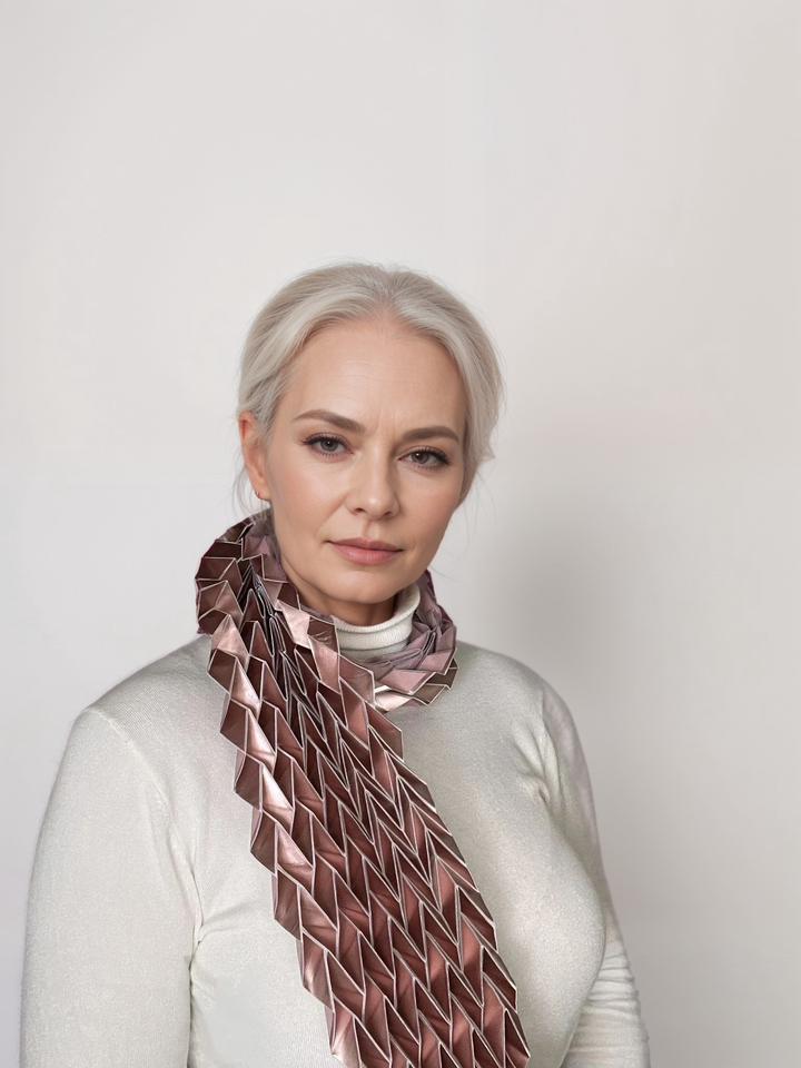 Long White Origami Scarf