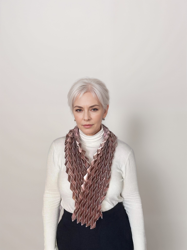 Long White Origami Scarf