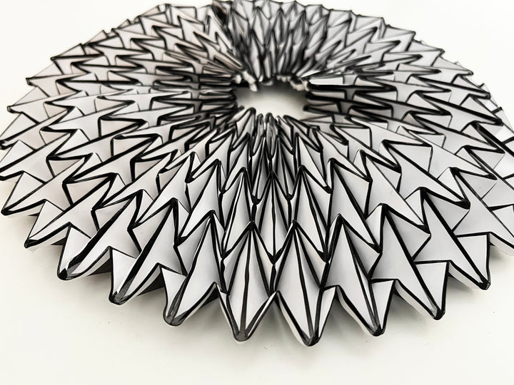 Origami Statement Necklace- Handcrafted Textile Necklace Black and White 